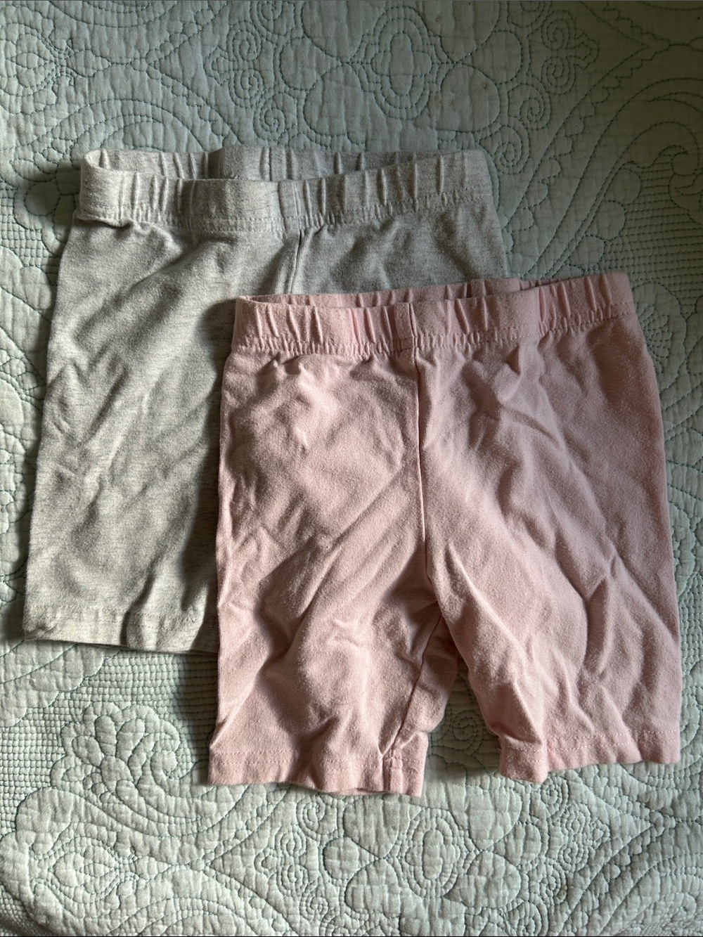 Girls' Stretch Bike Shorts - Pink & Light Gray Two-Pack